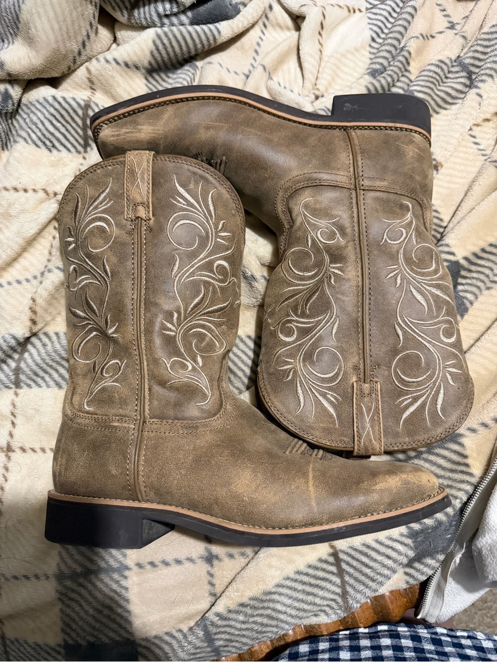Twisted X Brown Distressed Leather Heeled Cowboy Boots